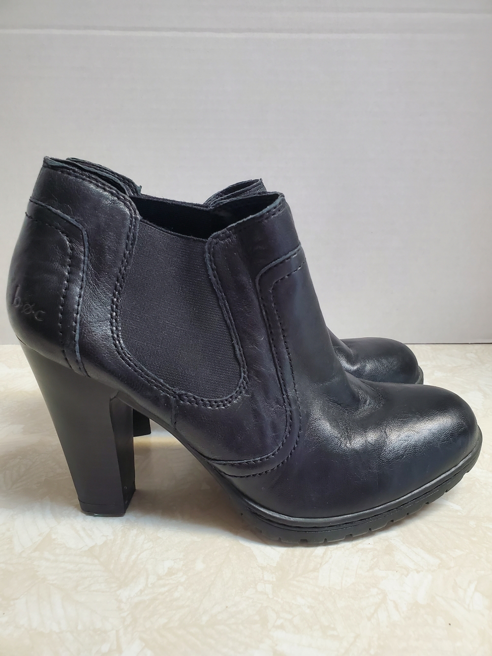 b.o.c. Black Leather High-Heel Ankle Booties